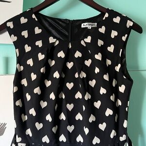 L.A Soul Dress Black with White Hearts Size Small